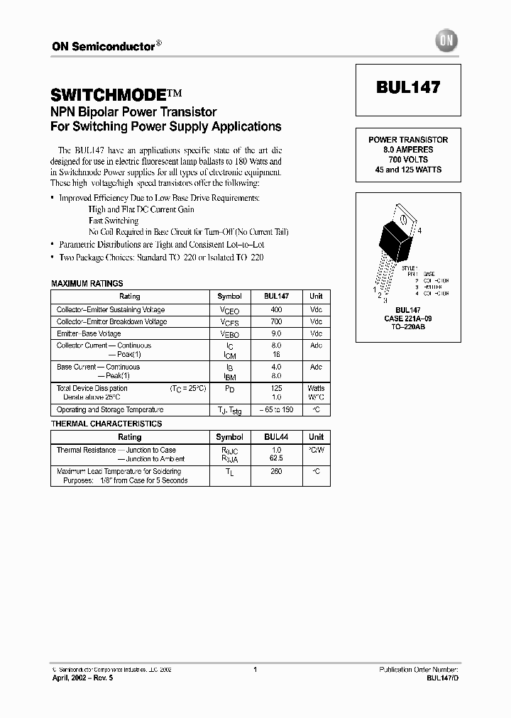 BUL147-D_598352.PDF Datasheet