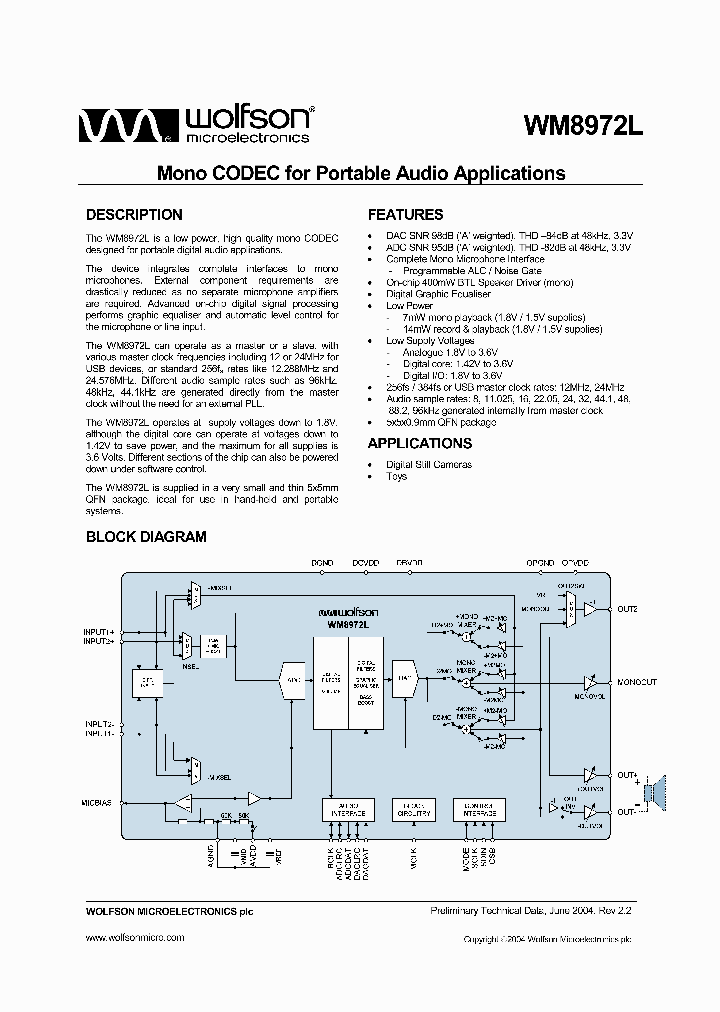 WM8972LGEFLR_529470.PDF Datasheet