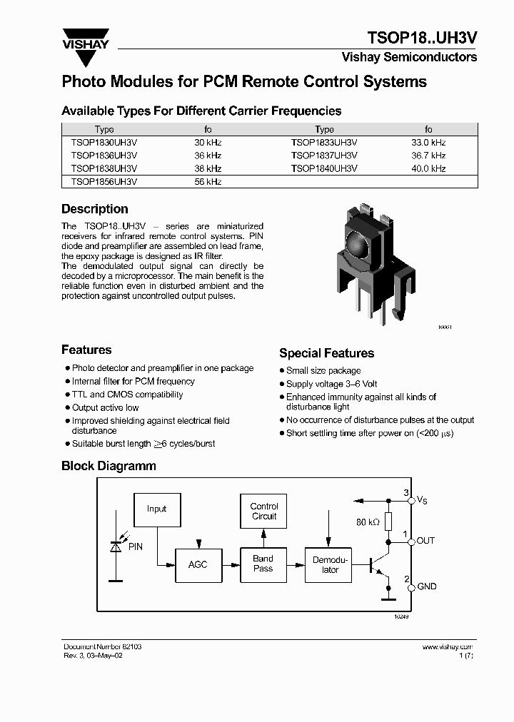 TSOP18UH3V_625854.PDF Datasheet