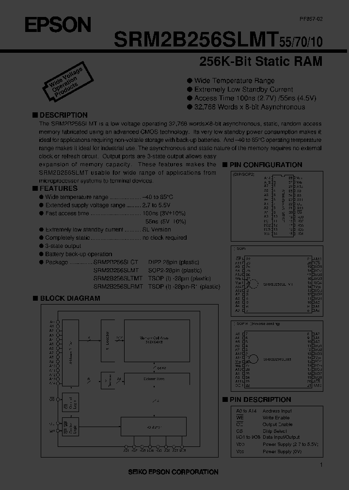 SRM2B256SLCT10_625274.PDF Datasheet