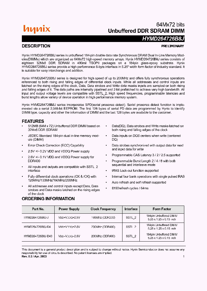 HYMD264726B8J-J_895832.PDF Datasheet