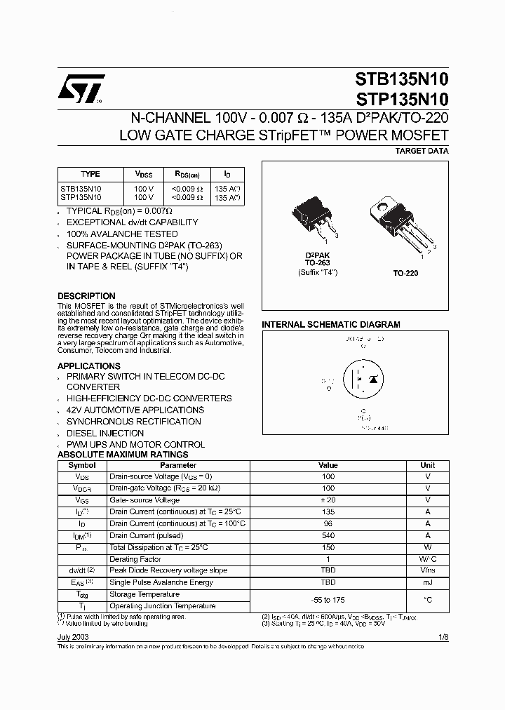 STP135N10_720717.PDF Datasheet