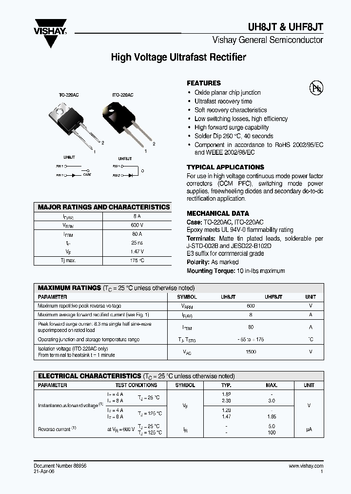 UHF8JT-E345_1111834.PDF Datasheet