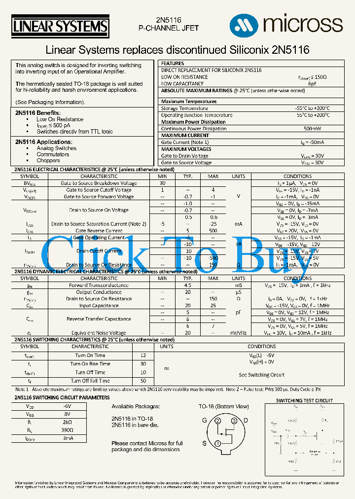 2N5116TO-18_1115190.PDF Datasheet