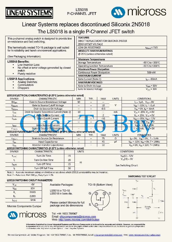 LS5018TO-18_1115200.PDF Datasheet