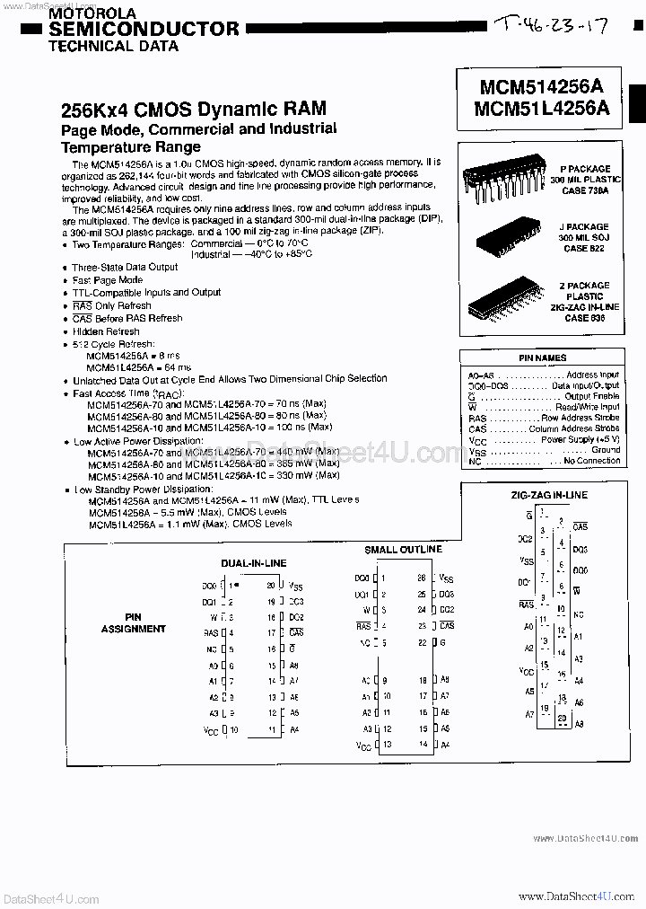 MCM514256A_789111.PDF Datasheet