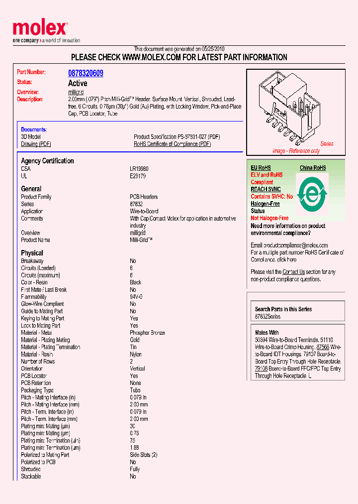 87832-0609_1119564.PDF Datasheet
