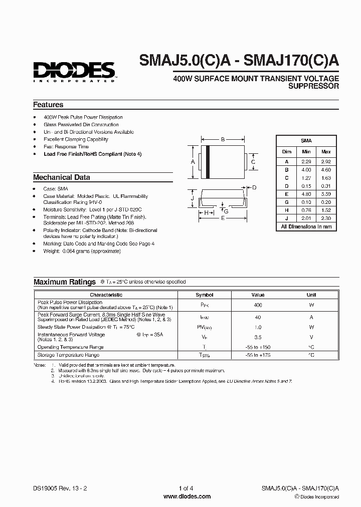 SMAJ12A-13-F_704965.PDF Datasheet