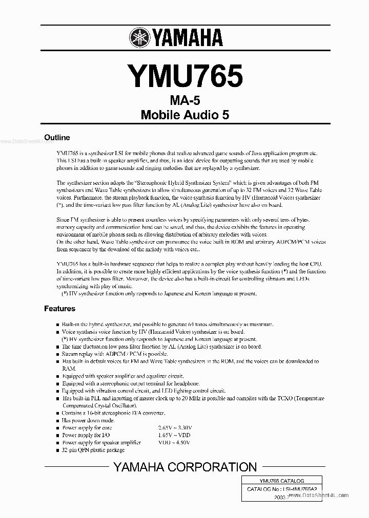 YMU765_857760.PDF Datasheet