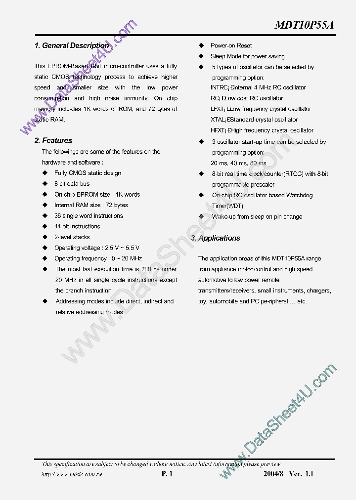 MDT10P55A_857830.PDF Datasheet