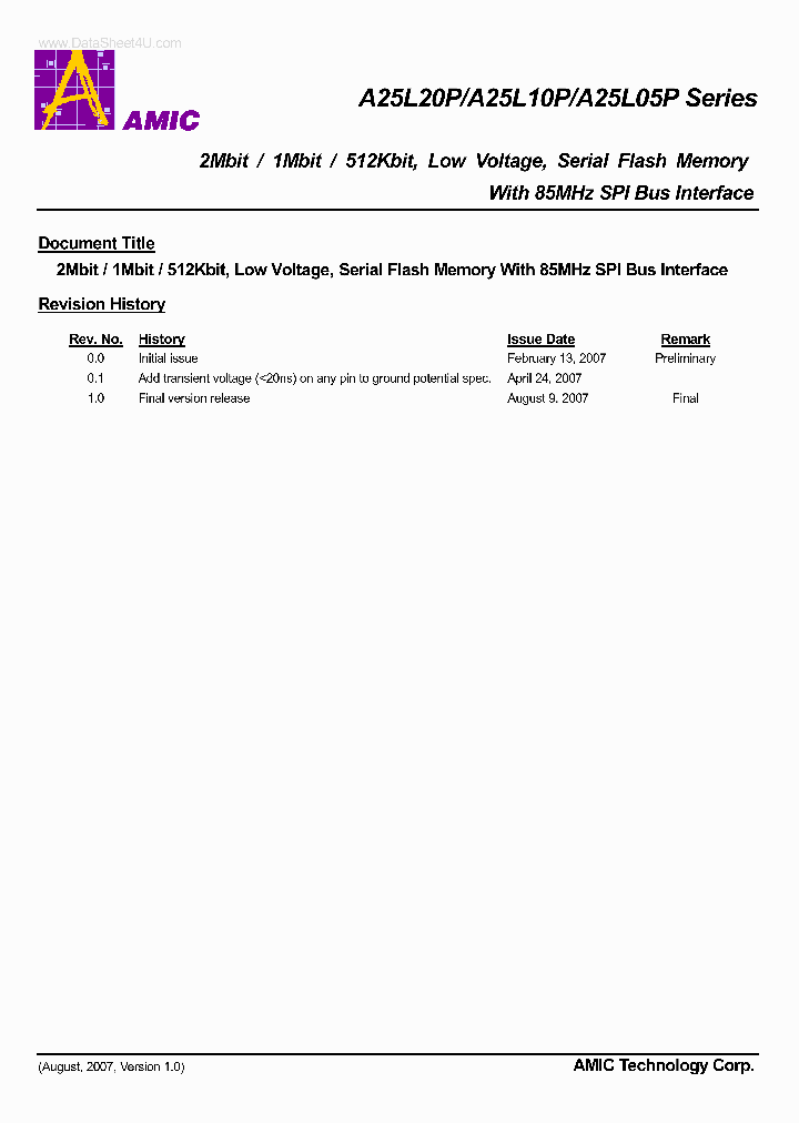 A25L05P_874145.PDF Datasheet