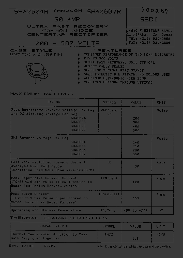 SHA2605R_894664.PDF Datasheet