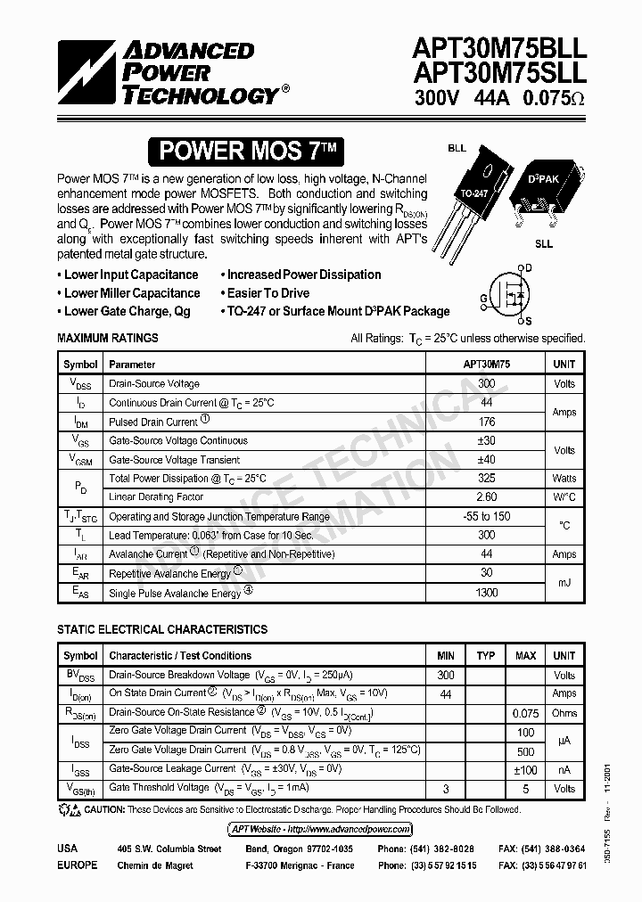 APT30M75BLL_1233721.PDF Datasheet