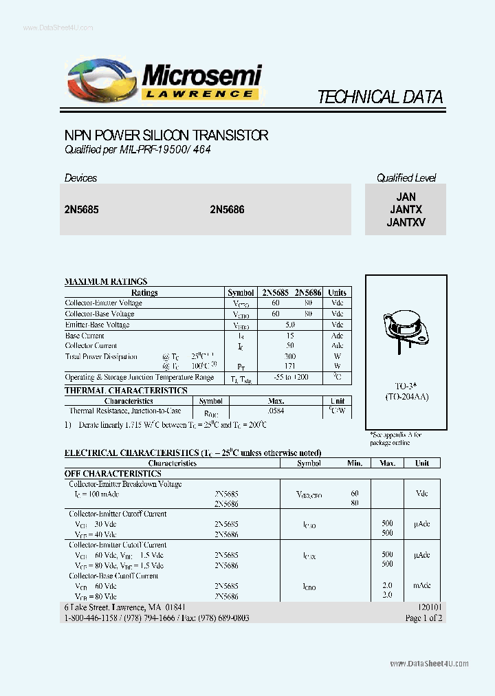 JAN2N5685_918525.PDF Datasheet