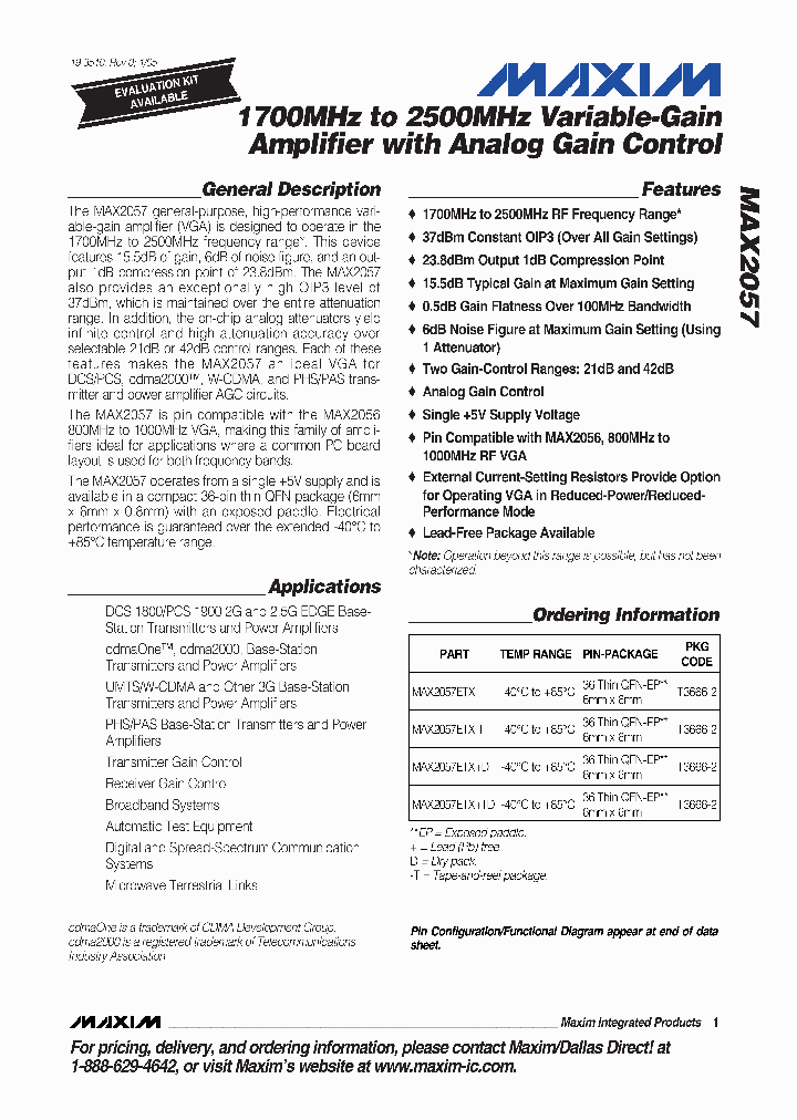 MAX2057ETXD_1262538.PDF Datasheet