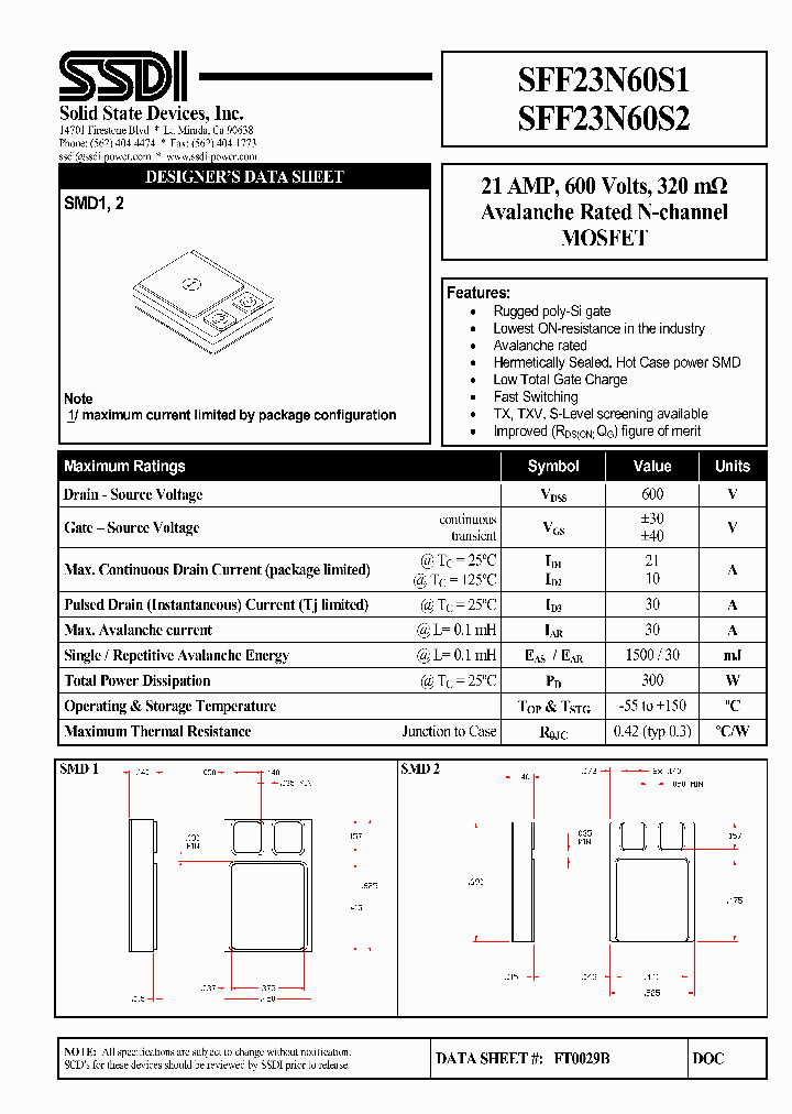 SFF23N60S1_1270043.PDF Datasheet