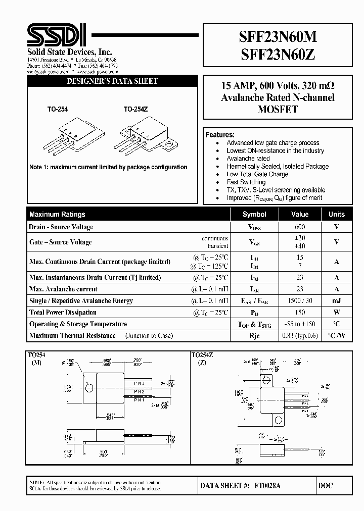 SFF23N60M_1270040.PDF Datasheet