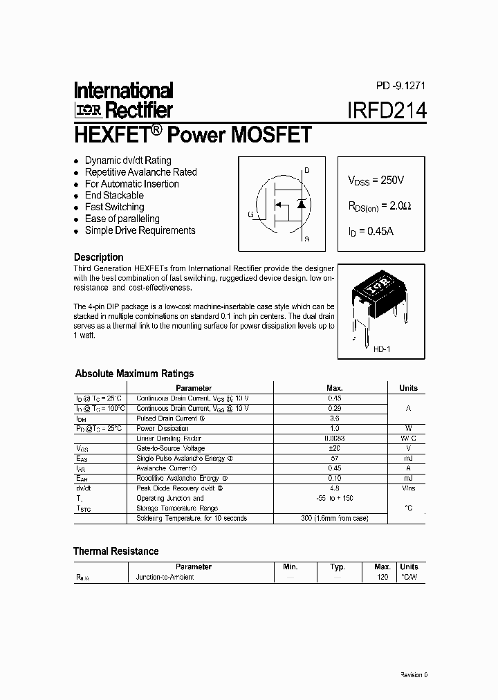 IRFD214_1311561.PDF Datasheet