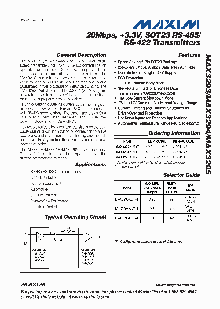 MAX3295AUT_1301736.PDF Datasheet