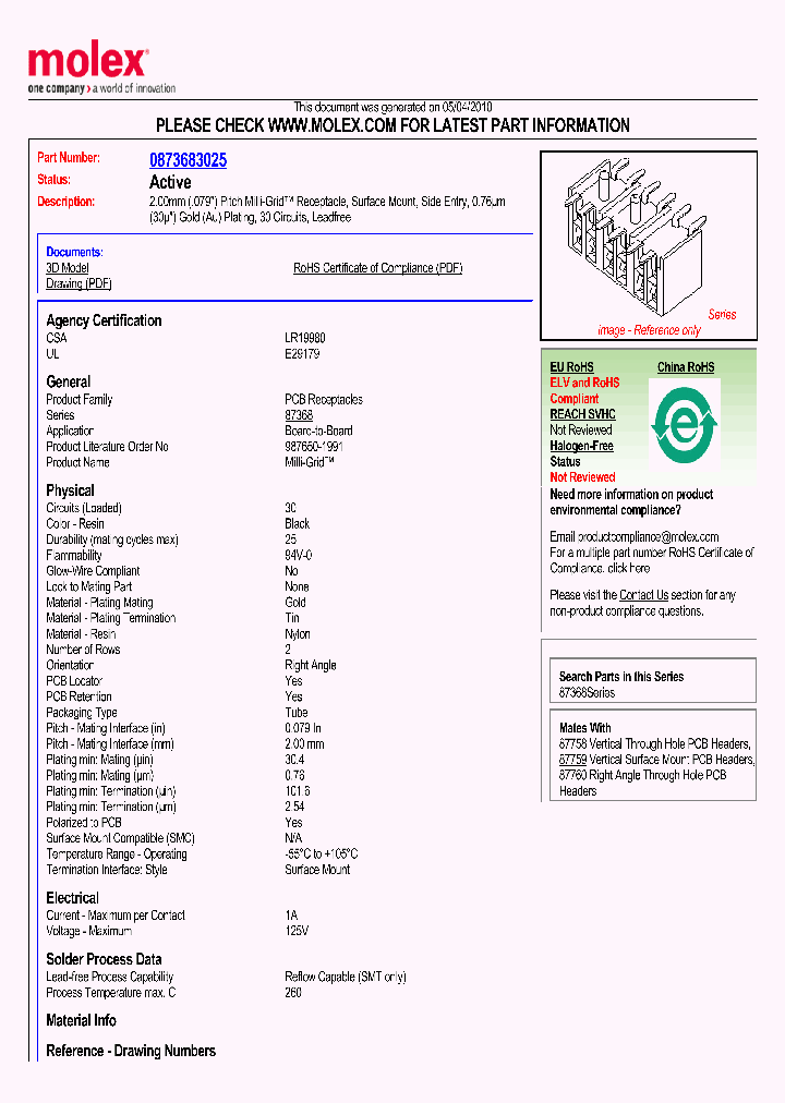 87368-3025_1340185.PDF Datasheet