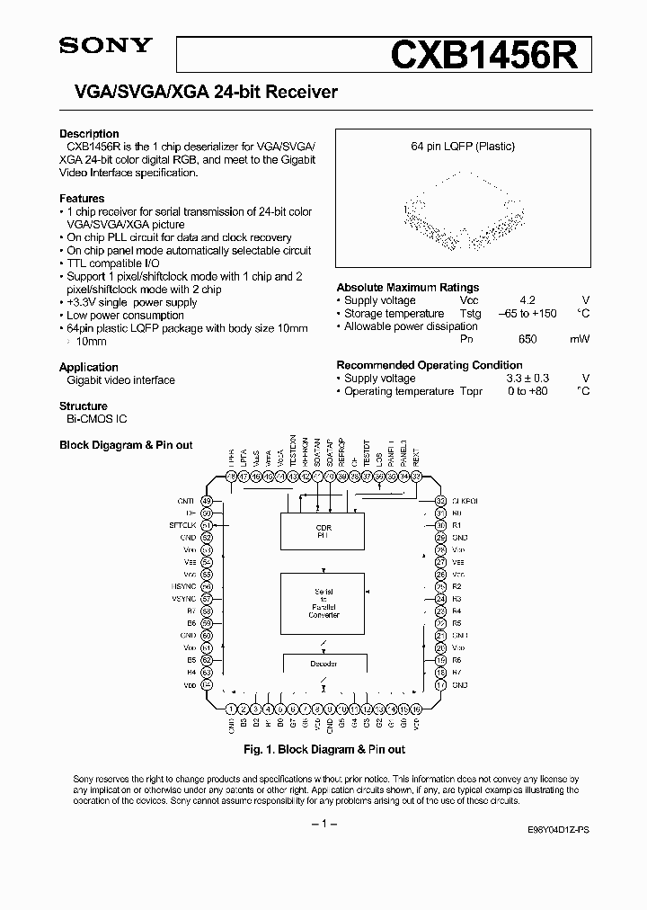 CXB1456R_1356259.PDF Datasheet