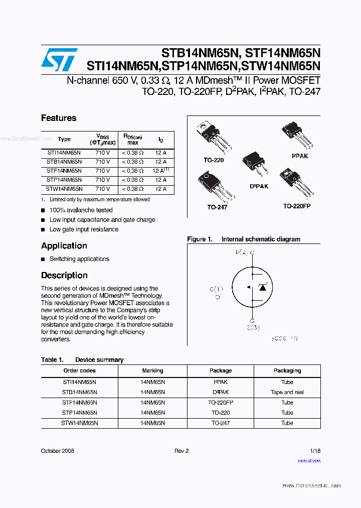 STI14NM65N_1253304.PDF Datasheet