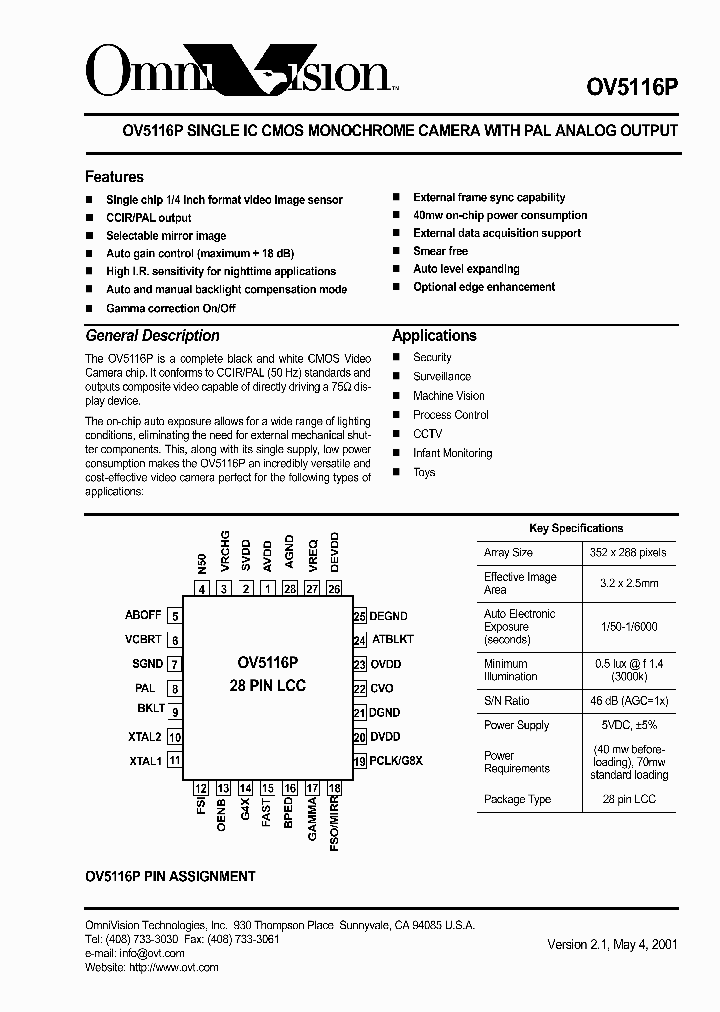 OV5116P_810101.PDF Datasheet