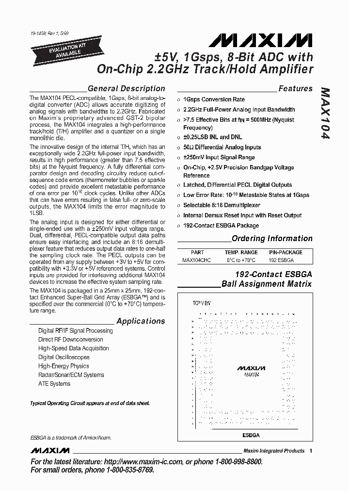 MAX104CHC_820385.PDF Datasheet