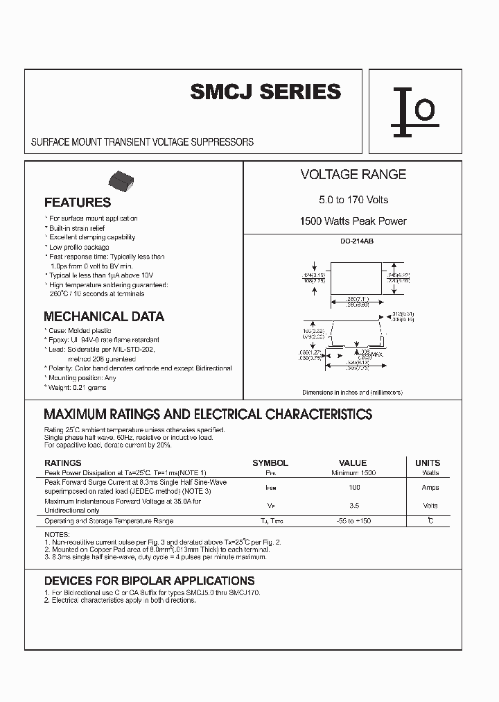 SMCJ150CA_1409722.PDF Datasheet