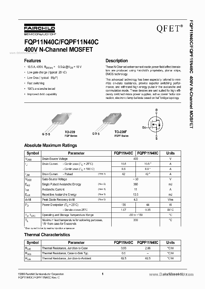 11N40C_1337045.PDF Datasheet