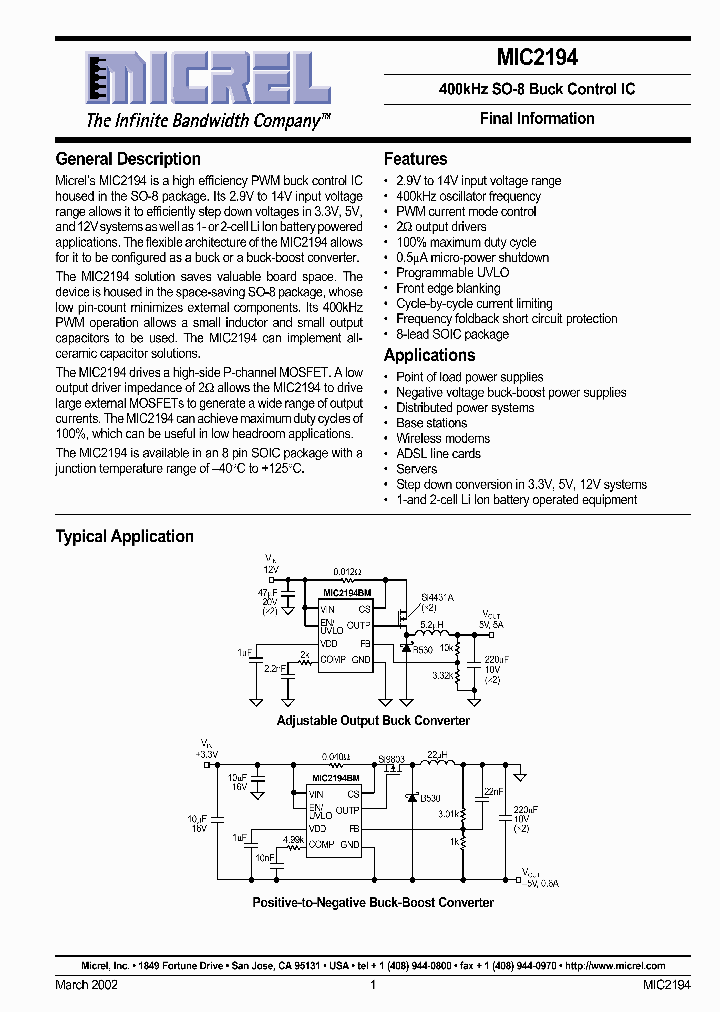 MIC2194_1458264.PDF Datasheet