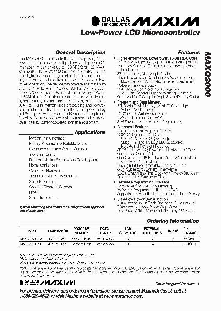 MAXQ2000-RAX_1460637.PDF Datasheet
