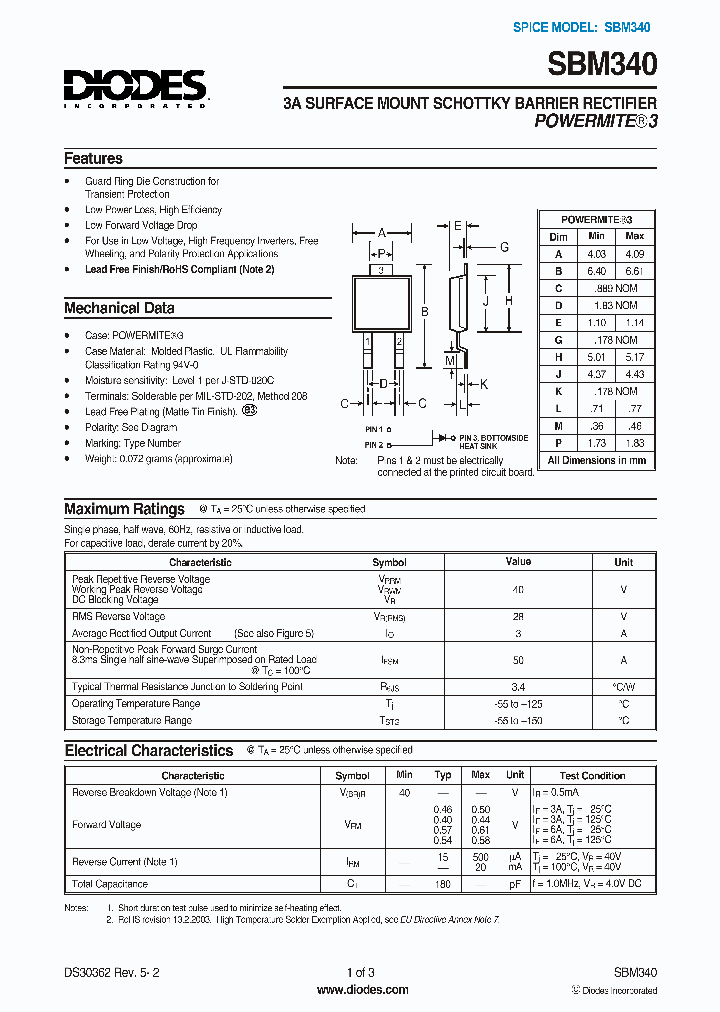 SBM340-13-F_1483757.PDF Datasheet