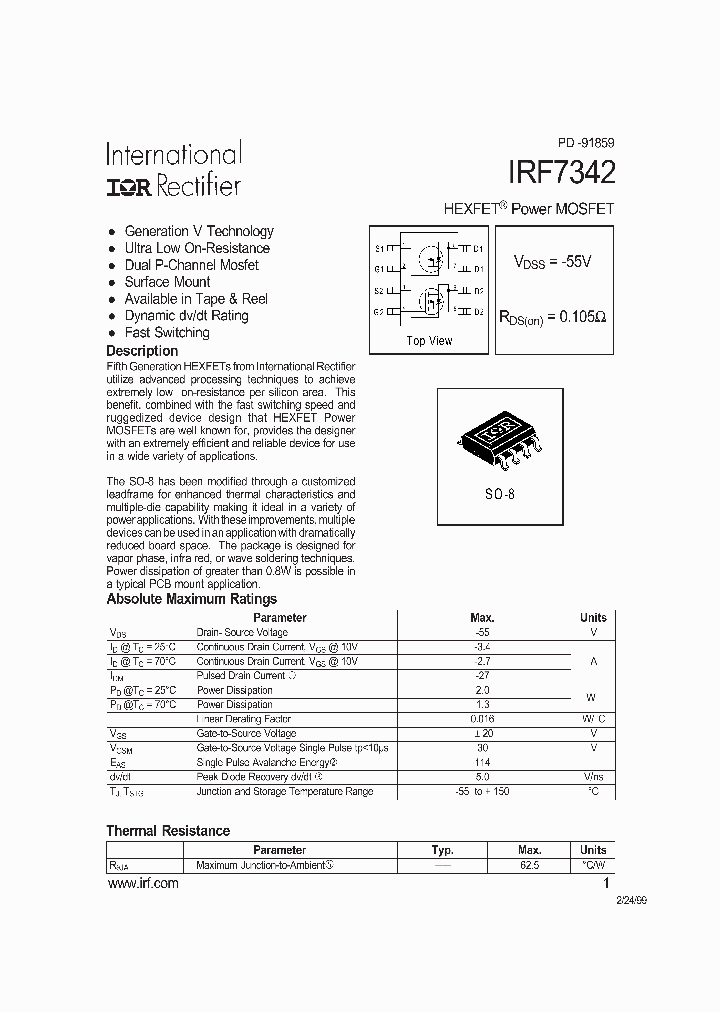 IRF7342TR_1516614.PDF Datasheet