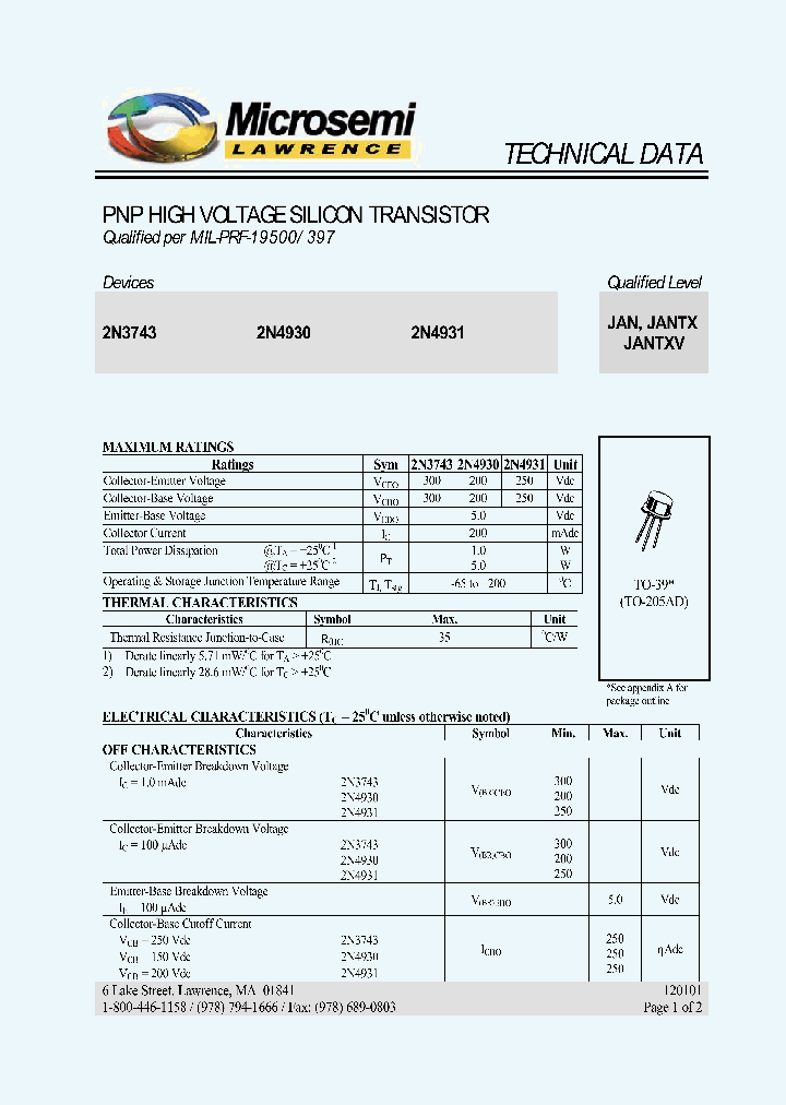JAN2N4930_1520340.PDF Datasheet