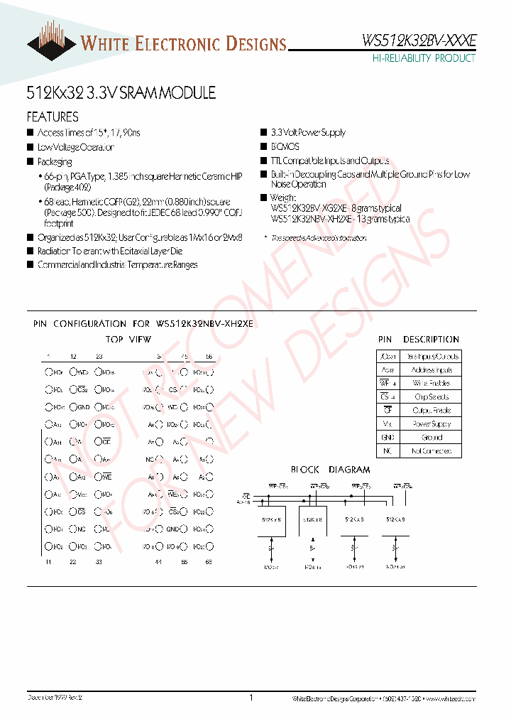 WS512K32BV-XG2XE_879904.PDF Datasheet