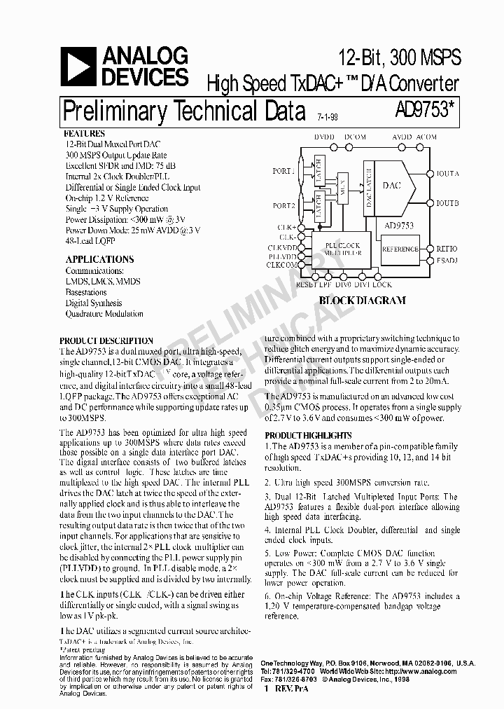 AD9753_885860.PDF Datasheet