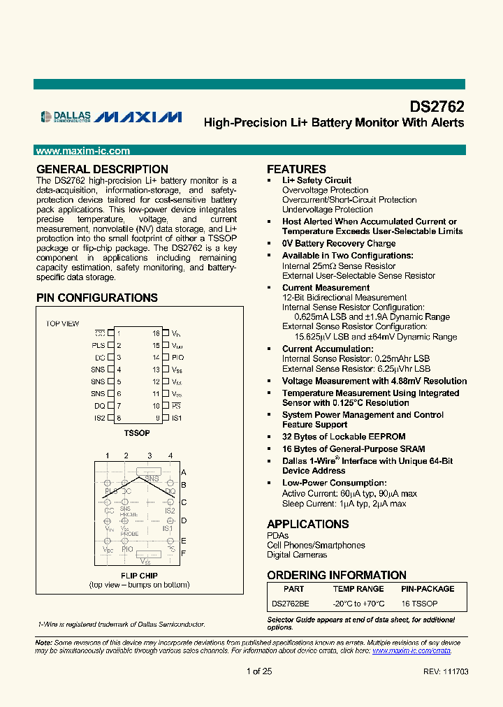 DS2762AXTR_880939.PDF Datasheet