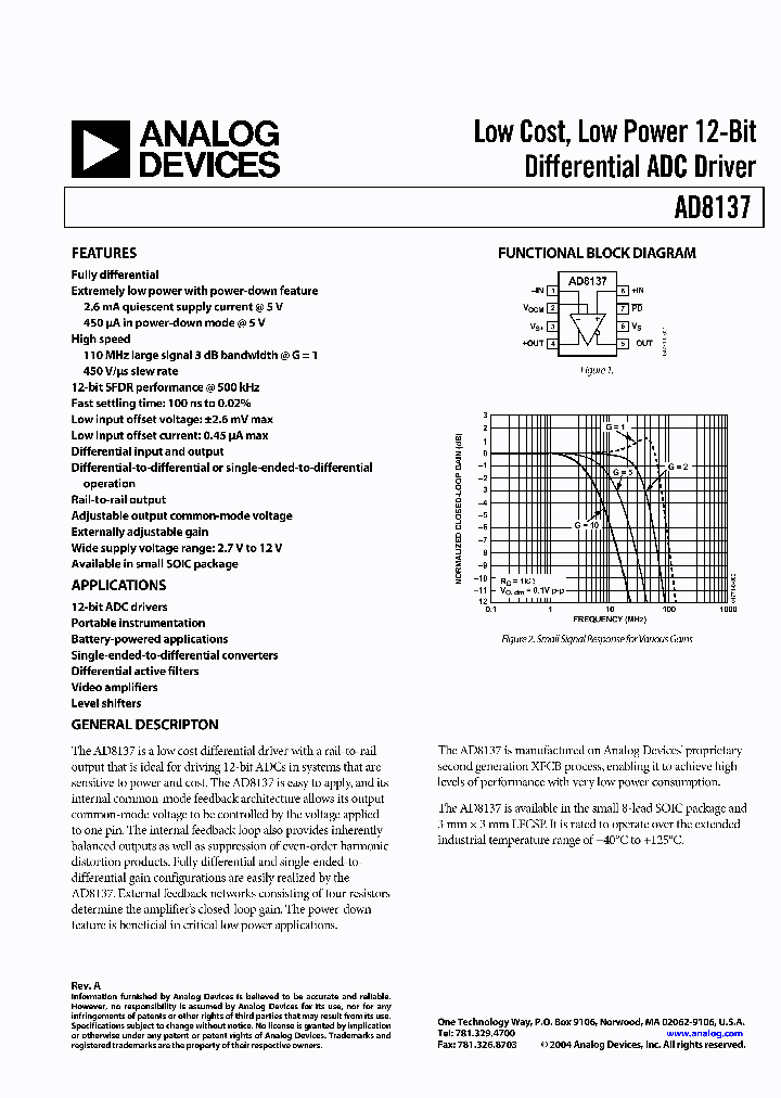 AD8137YCP-R2_913503.PDF Datasheet