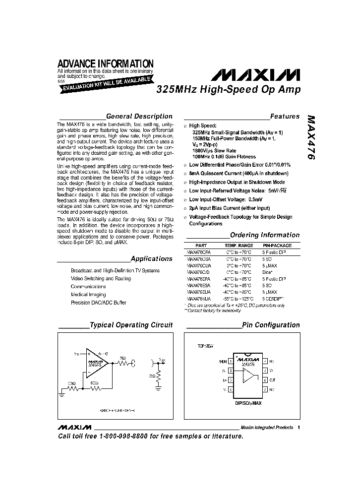 MAX476_913643.PDF Datasheet