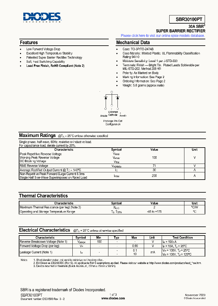 SBR30100PT_915407.PDF Datasheet