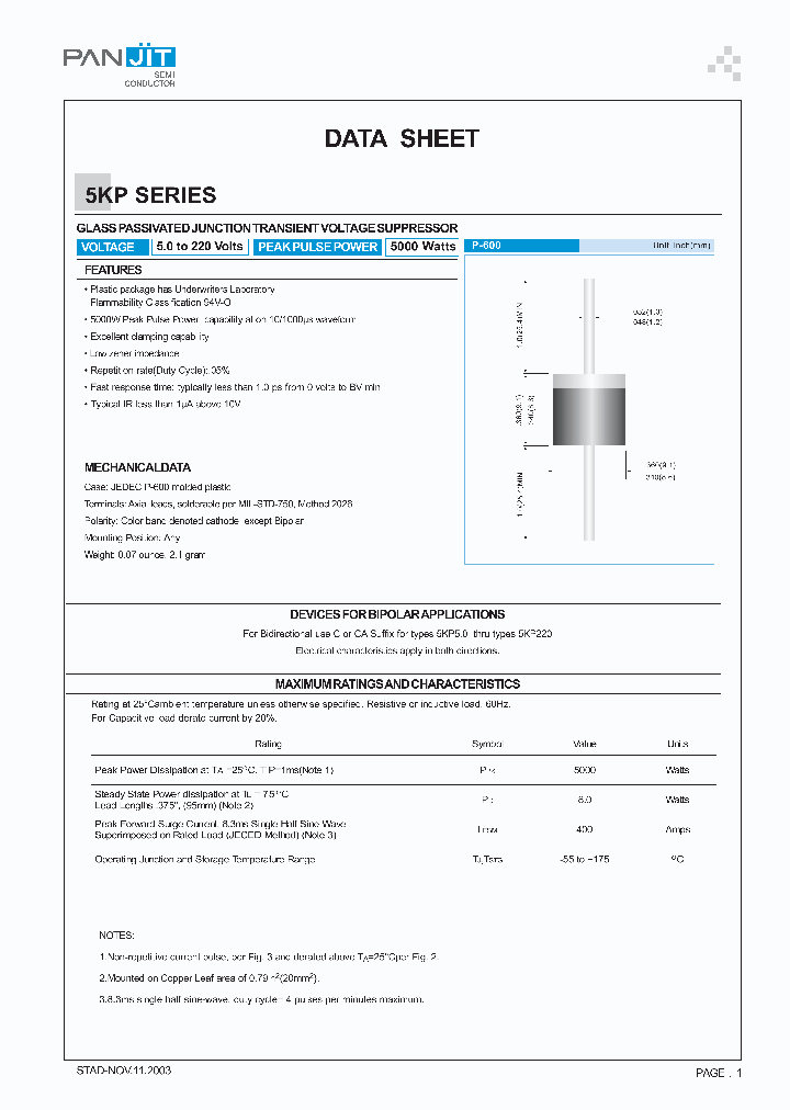 5KP160C_926579.PDF Datasheet