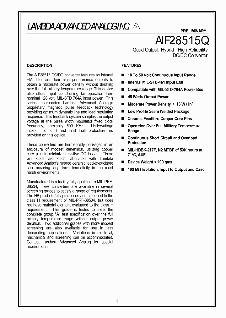 AIF28515QES_933560.PDF Datasheet
