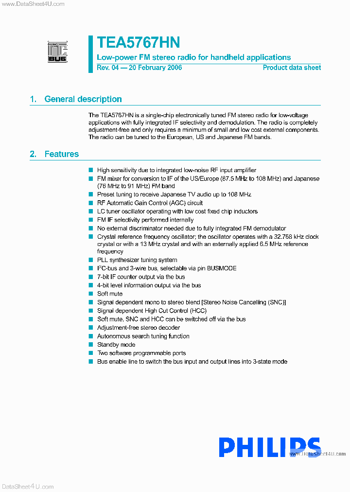 TEA5767HN_1601159.PDF Datasheet