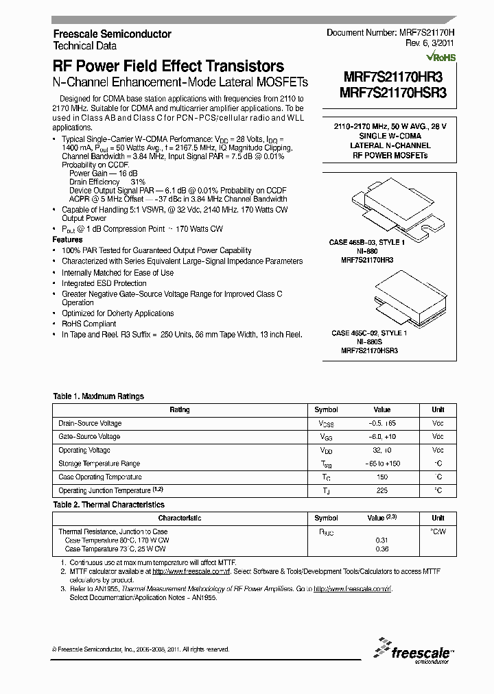 MRF7S21170HR3_1606710.PDF Datasheet