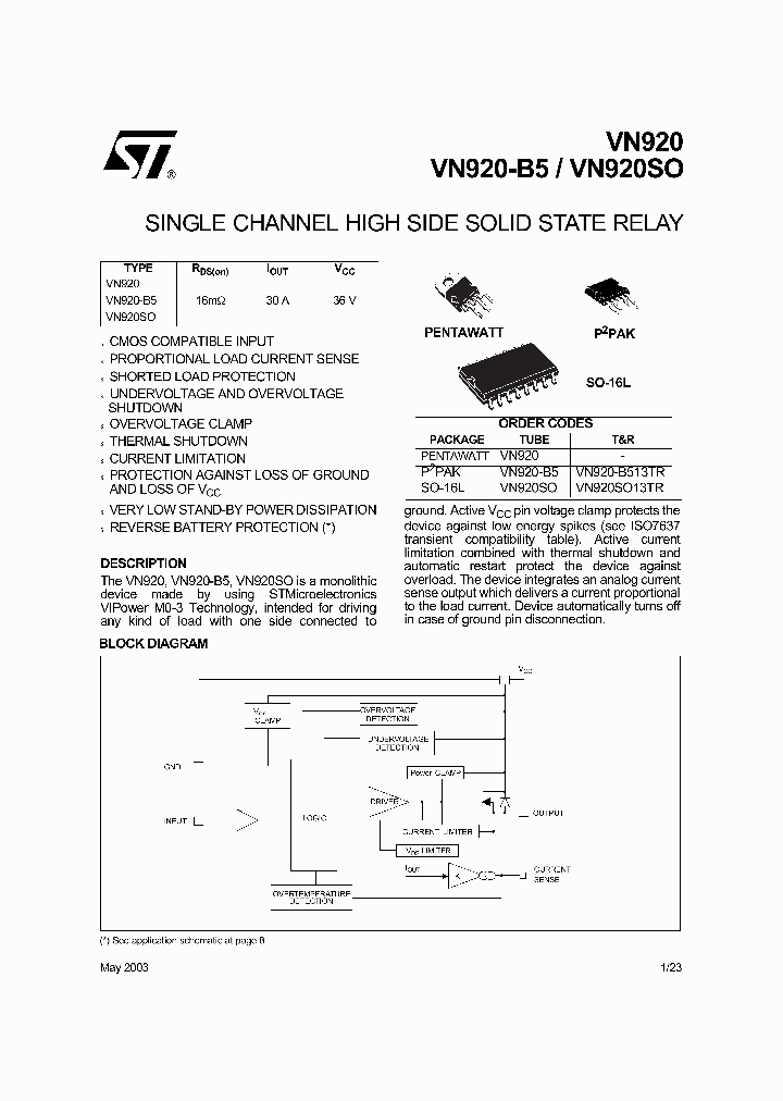 VN920-B5_994810.PDF Datasheet