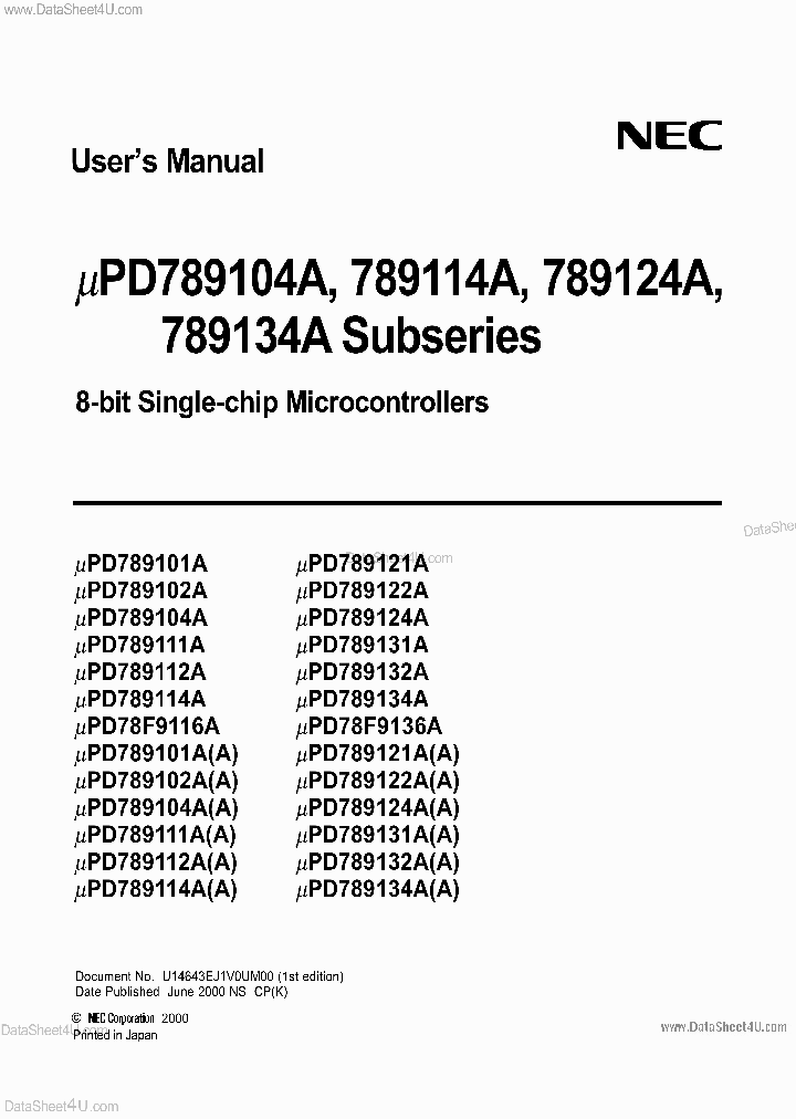 UPD789101A_1611799.PDF Datasheet