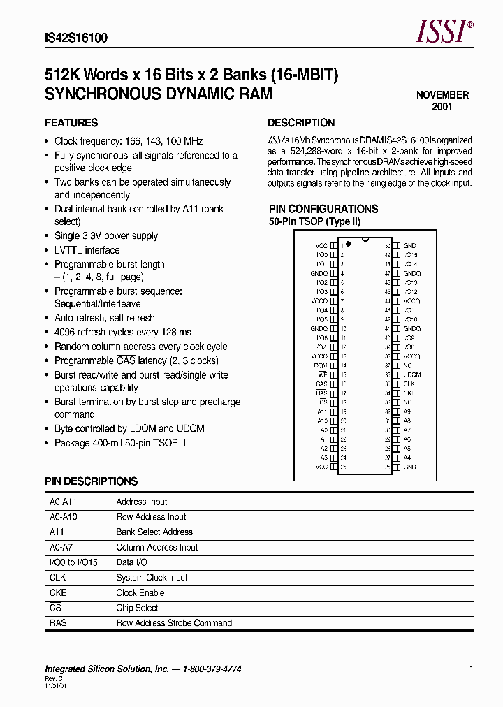IS42S16100-7T_1022504.PDF Datasheet
