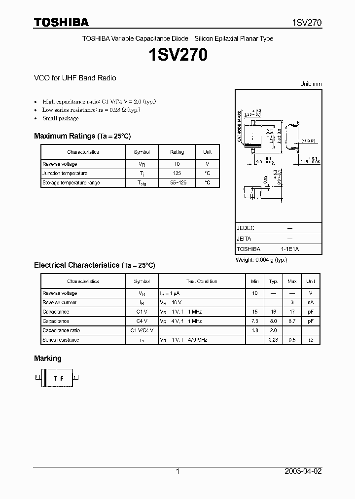 1SV270_1674969.PDF Datasheet