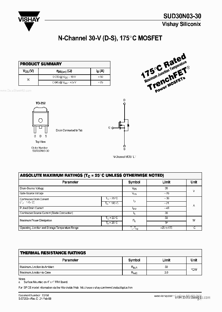 SUD30N03-30_1684580.PDF Datasheet